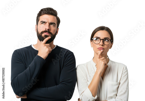 Two individuals in thoughtful contemplation