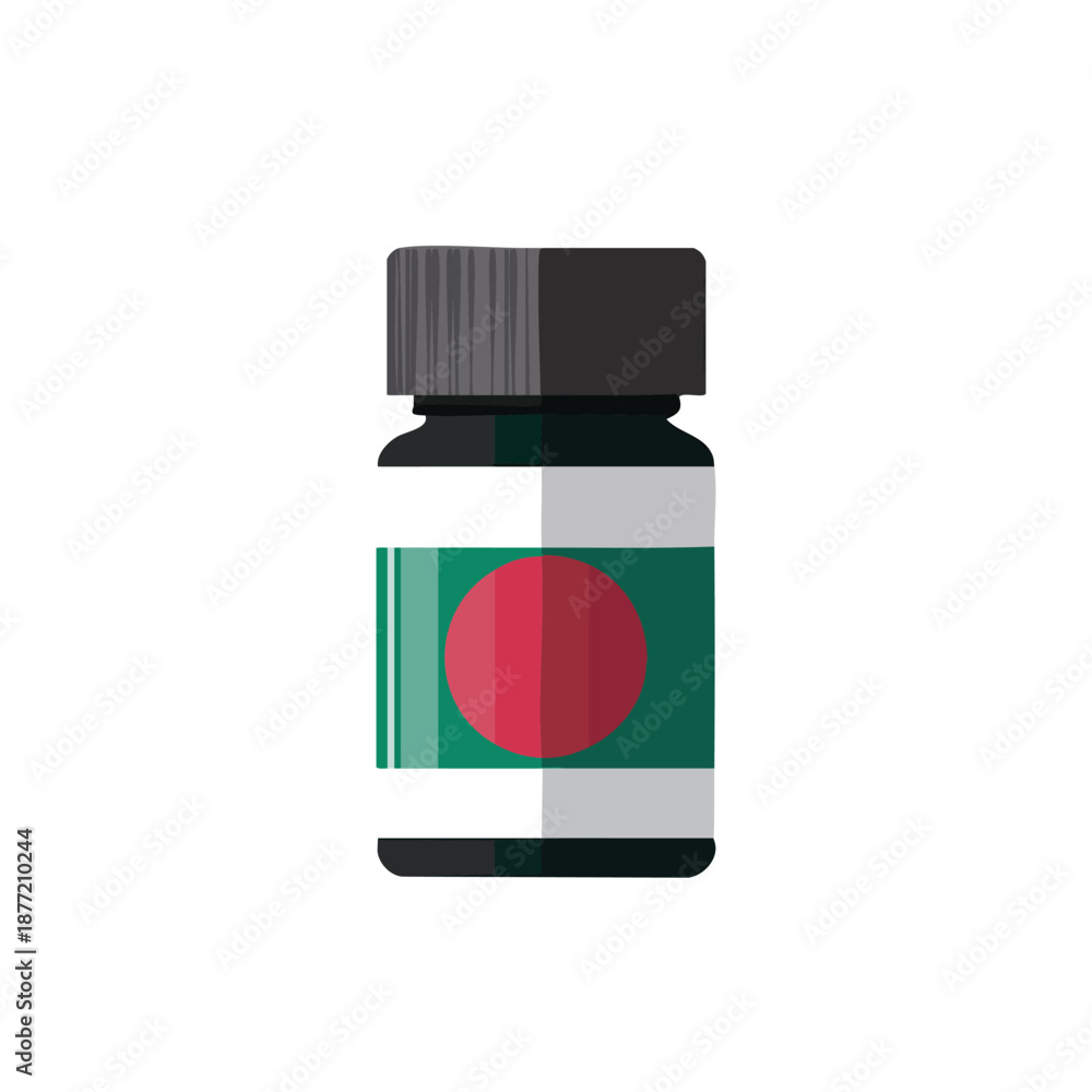 Obraz premium Bangladesh Flag Medicine Bottle Illustration