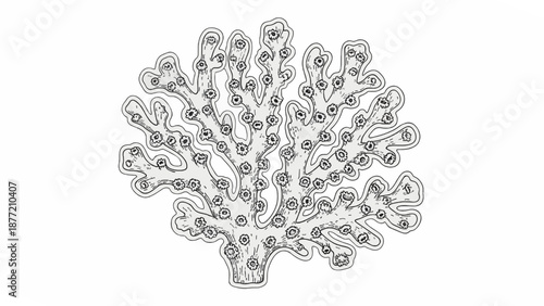 Detailed Black and White Coral