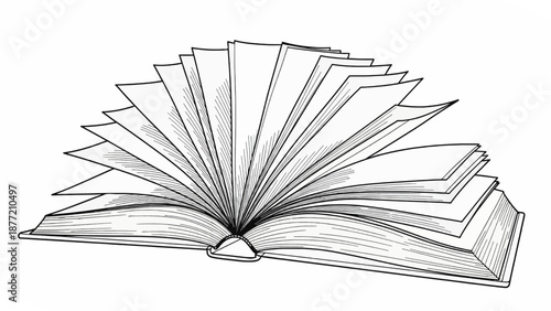 Open Book With Flipping Pages