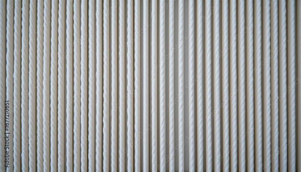 Obraz premium Textured White Background with Rope-like Patterns and Vertical Stripes Capturing Subtle Elegant Design Elements
