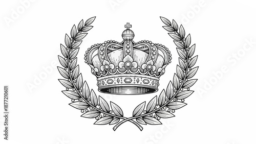 Ornate Crown with Laurel Wreath