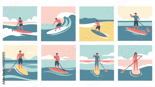 Paddleboarding and Stand Up Paddling on Water.