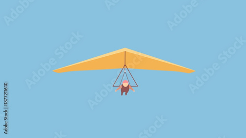Person flying a hang glider in the sky.