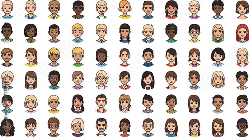 Flat Illustration Set of Diverse Volunteers Cleaning Environment Sweeping Garbage and Sorting Waste into Recycling Bins for Sustainability and Community Service