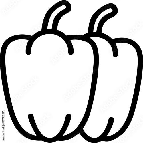 Set of bell peppers isolated on white background vector 