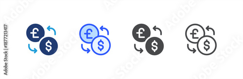 Exchange icon multiple style collection. Vector illustration.