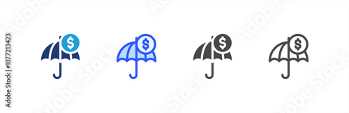 Insurance icon multiple style collection. Vector illustration.