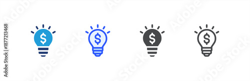Idea icon multiple style collection. Vector illustration.