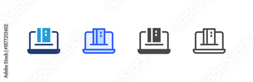 Online Banking icon multiple style collection. Vector illustration.