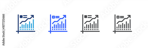 Graph icon multiple style collection. Vector illustration.