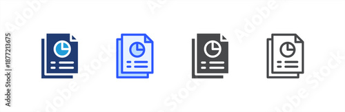 Report icon multiple style collection. Vector illustration.