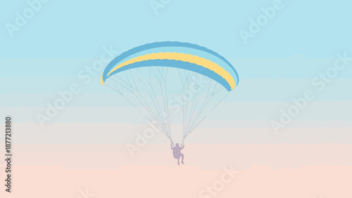Paragliding adventure with vibrant parachute in the sky.