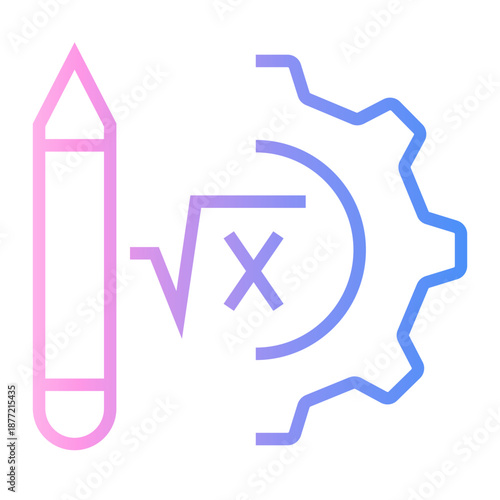 mathematic Line Gradient Icon