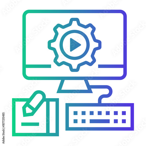 video Line Gradient Icon