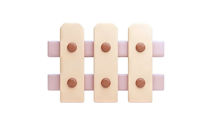 3D Render of a Small Wooden Fence Section