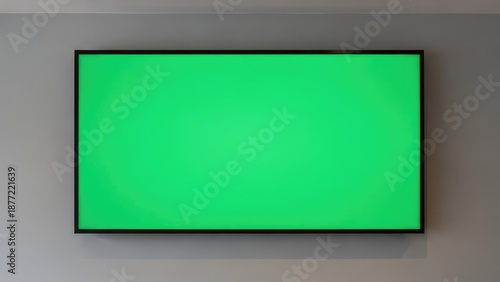 Green screen on gray background.
