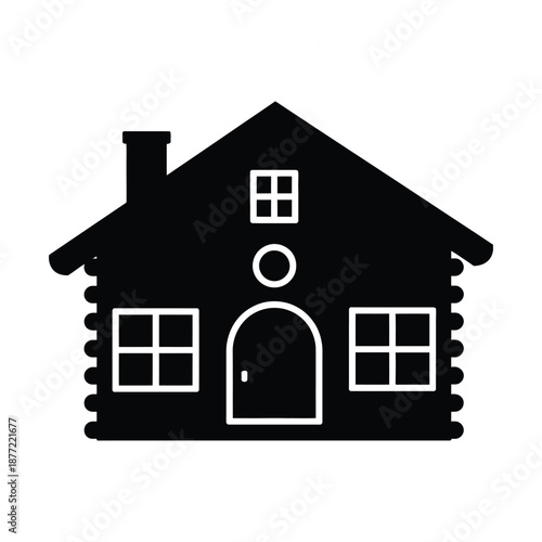 House Cabin Silhouette Home Building Icon
