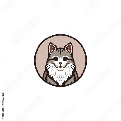 Cartoon Cat Illustration with Beard and Suit.