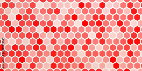  simple abstract red color honeycomb pattern a white and red hexagon