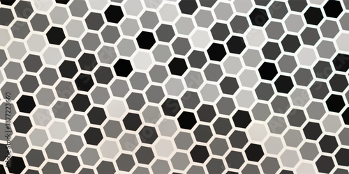 dark black doff metal hexagon pattern abstract geometric shape background wallpaper design
