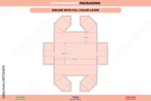 Custom dimensions four sided divider inserts dieline for packaging box design with precise layout and strong structure supported by die line for secure multi compartment pack printing