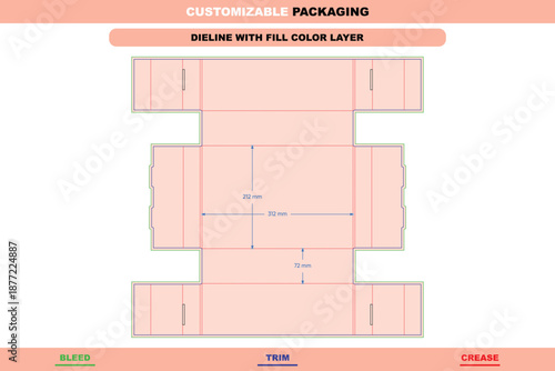 Custom dimensions full-covered divider inserts for packaging boxes featuring robust dieline structure with die line precision for vector printing and secure product pack enclosure