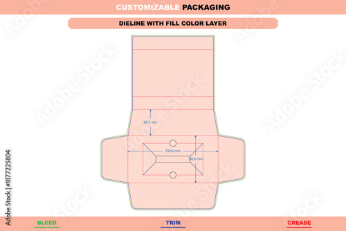Custom dimensions support divider inserts for packaging box with protective dieline layout and accurate die line for vector printing and stable professional product pack design
