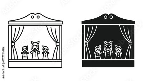 Vector Puppet Show Illustration for Entertainment Design