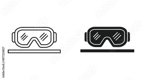 Scuba Diving Goggles Icon Vector Illustration