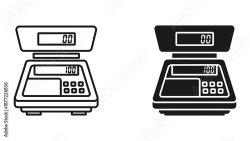 Digital Kitchen Scales Vector Illustration