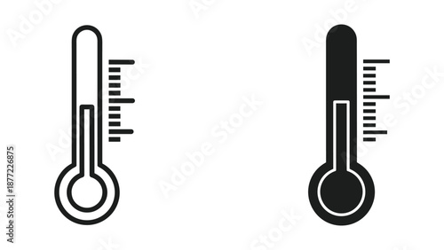 Thermometer Temperature Icons - Vector Illustration