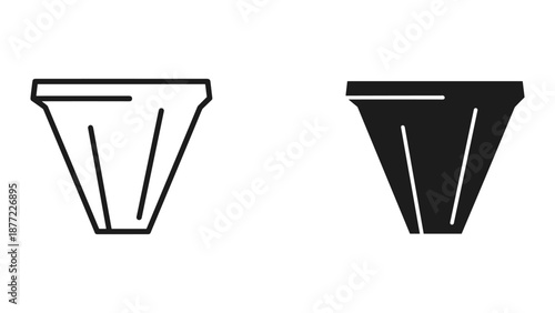 Vector Illustration of Trapezoidal Shapes in Black and White