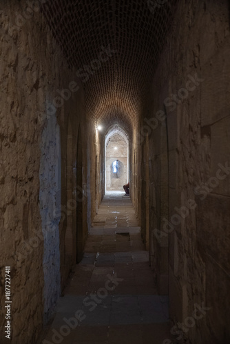 Arched hallway in the Citadel of Qaitbay in Alexandria, Egypt