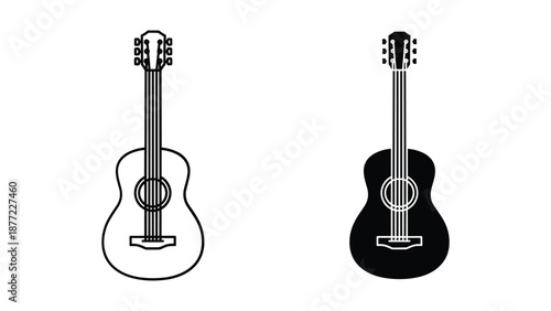 Vector Guitar Illustrations - Black and White Designs