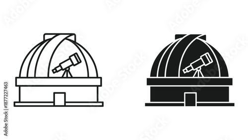 Observatory Dome Vector Illustration