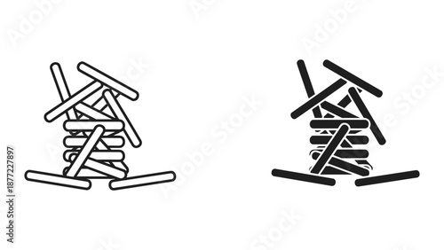 Vector Illustration of Disorganized Logs