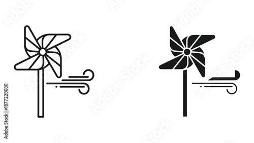 Pinwheel Vector Illustration Set