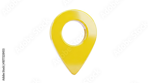 Yellow 3D Map Pin Icon