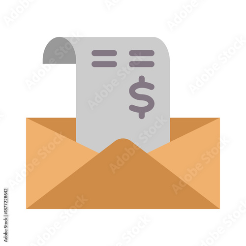 Salary Slip Icon - Flat Color