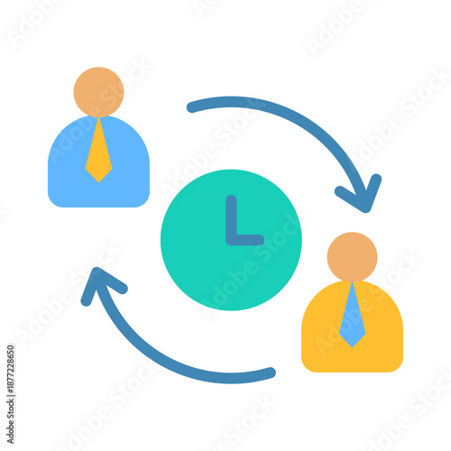 Shift Schedule Icon - Flat Color