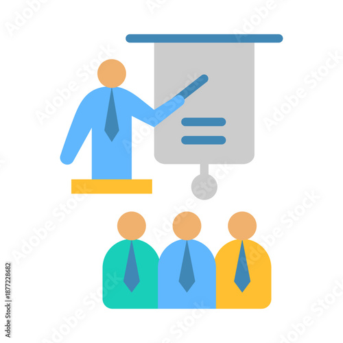 Employee Training Icon - Flat Color