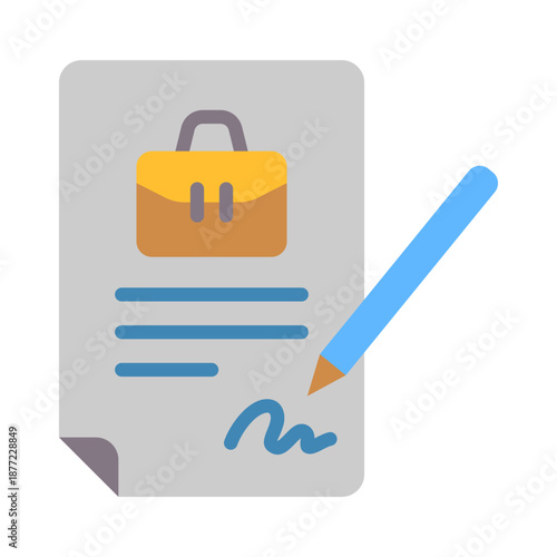Employment Contract Icon - Flat Color