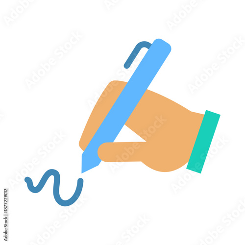 Digital Signature Icon - Flat Color