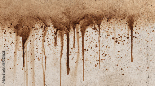 Abstract shot of coffee dripping on paper, showcasing texture and pattern. The stains create an interesting visual effect
