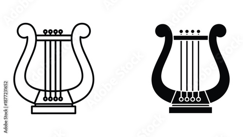 Lyre Vector Illustration - Ancient Greek Musical Instrument