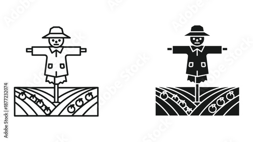 Scarecrow Vector Illustration Set