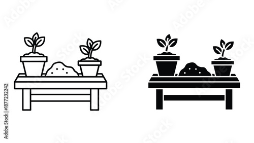 Plant Care Illustration - Simple Line Art Design