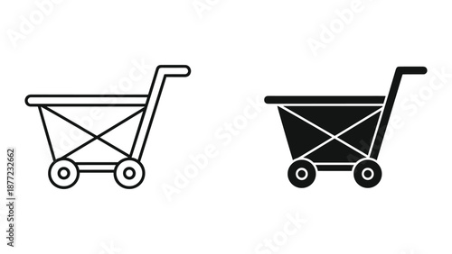Shopping Cart Vector Illustration Set