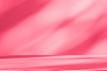 Wall interior background, studio and backdrops show products.with shadow from window color pink background for text insertion and presentation interior decoration	